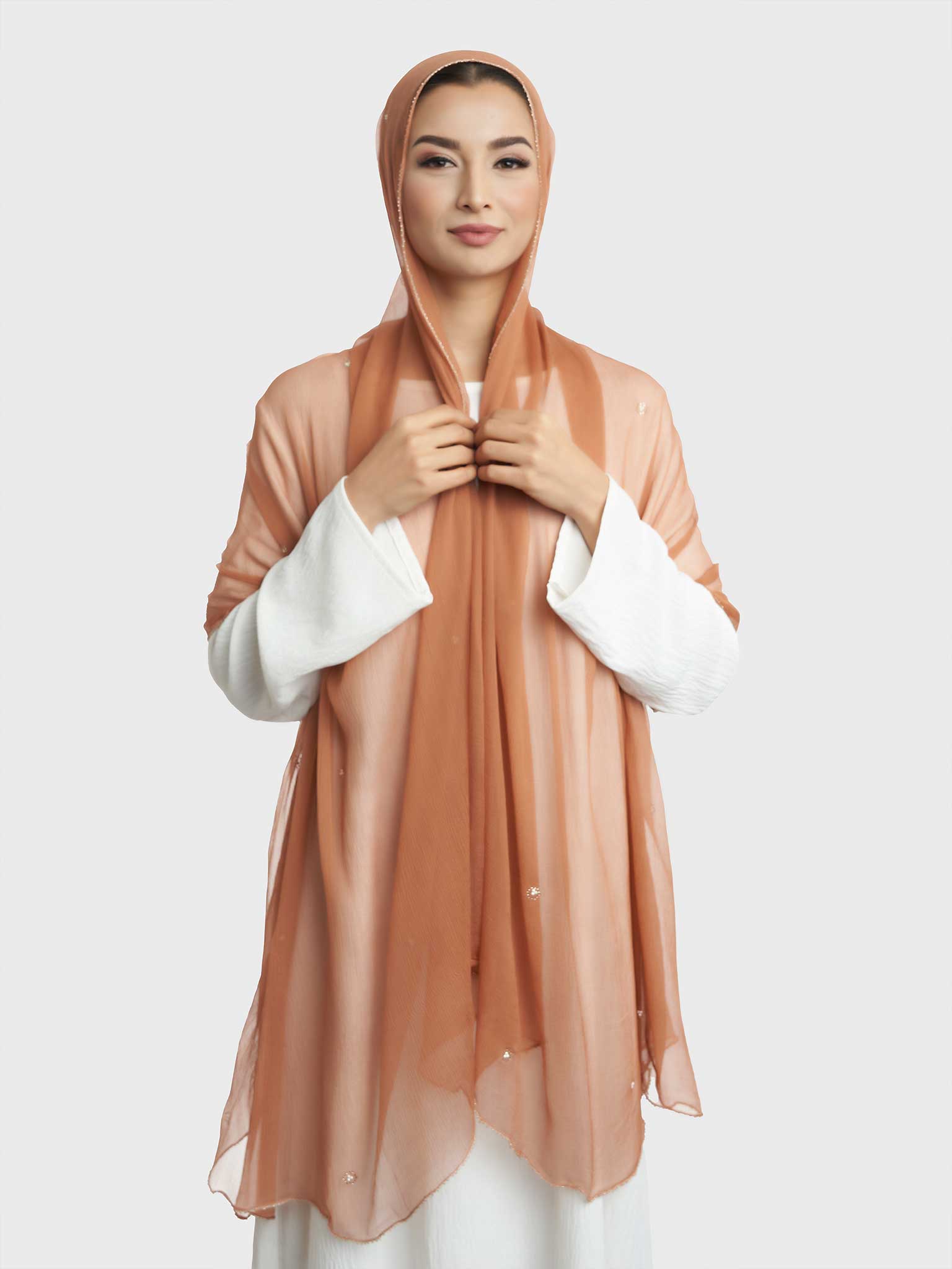 Hijab With Stone And Pearl Motif