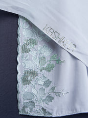 Chiffon Flower Embroidered Wide Hijab (KP18050L)