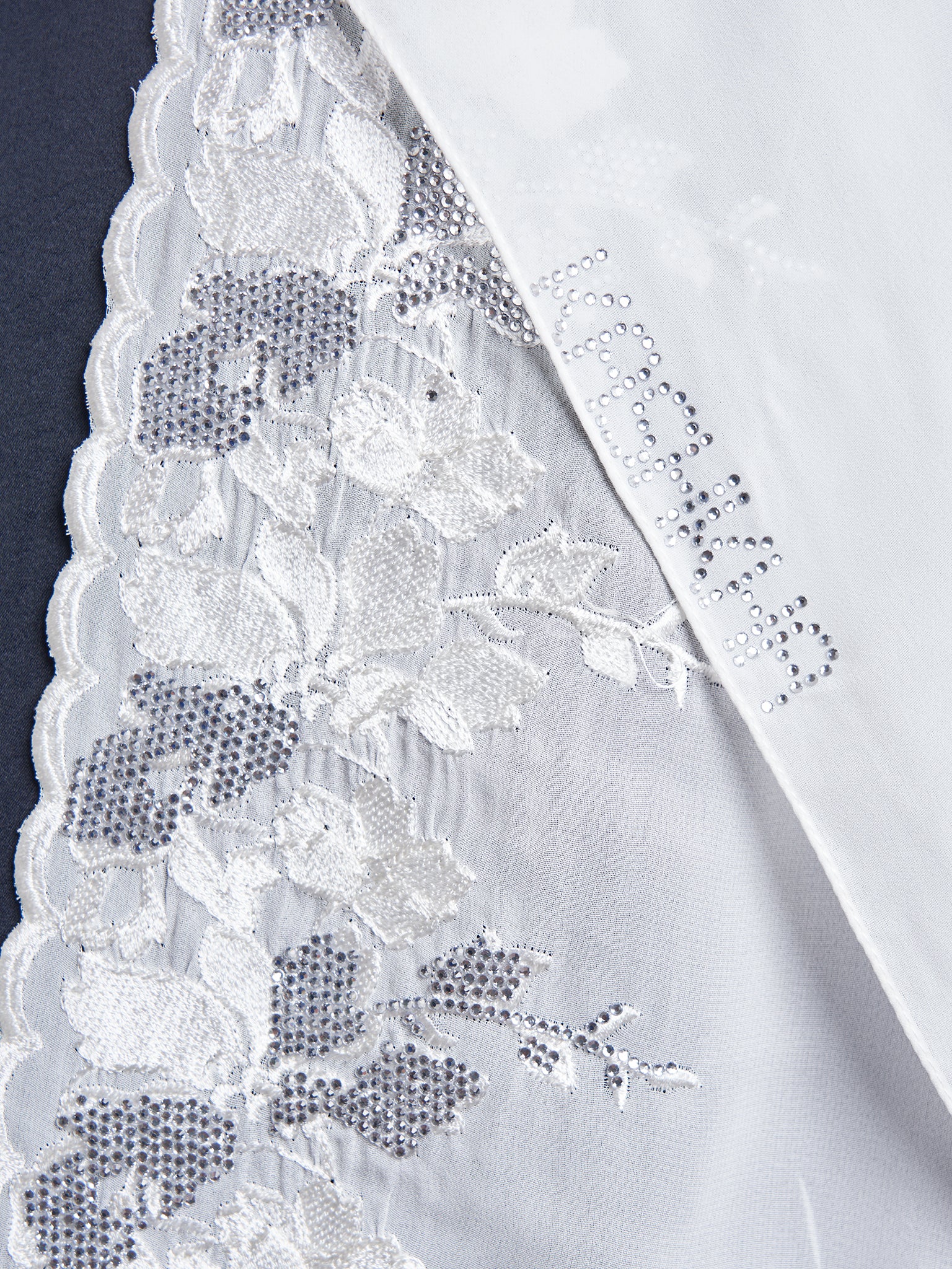 Chiffon Flower Embroidered Wide Hijab (KP18050L)