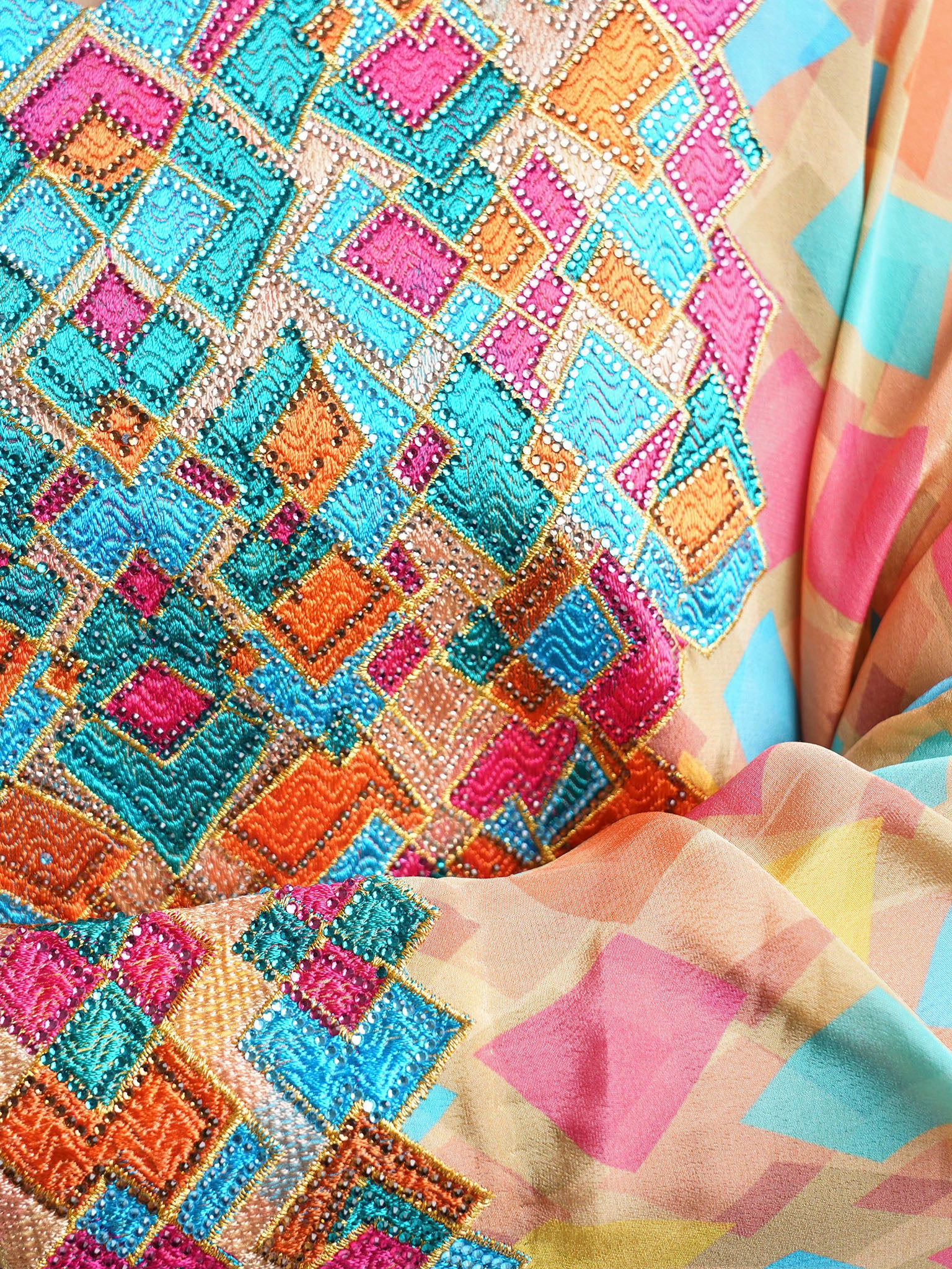 Viscose Geometric Print Mukhawar Jalabiya (VG2898)