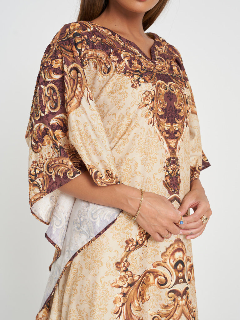 Poncho with Geometric PrintKashkha