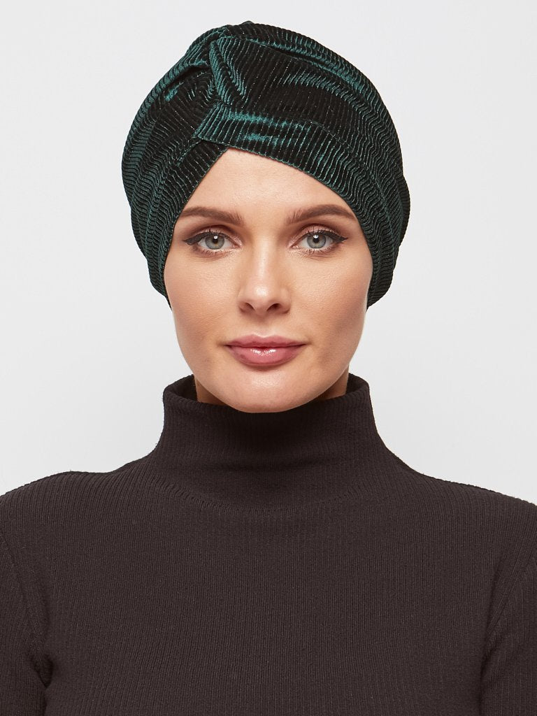 Soft Cotrise Velvet Turban’á With Twist Look In FrontKashkha