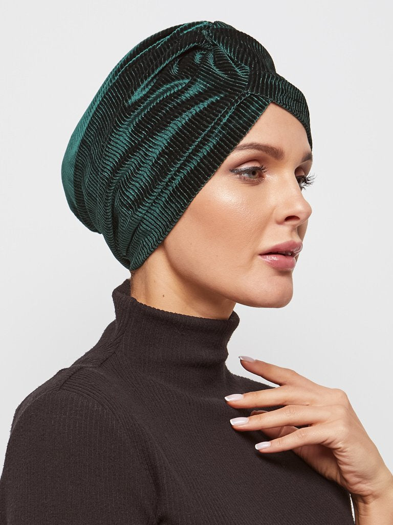 Soft Cotrise Velvet Turban’á With Twist Look In FrontKashkha