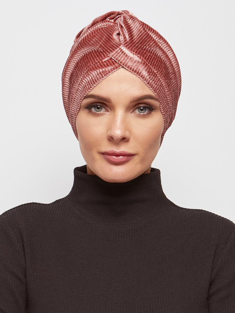 Soft Cotrise Velvet Turban’á With Twist Look In FrontKashkha