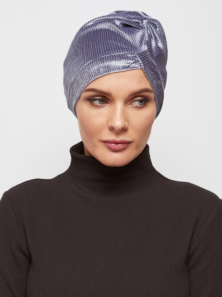 Soft Cotrise Velvet Turban’á With Twist Look In FrontKashkha