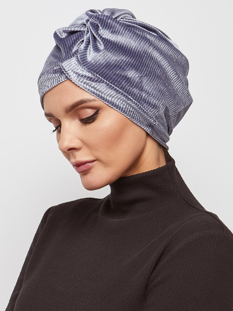 Soft Cotrise Velvet Turban’á With Twist Look In FrontKashkha